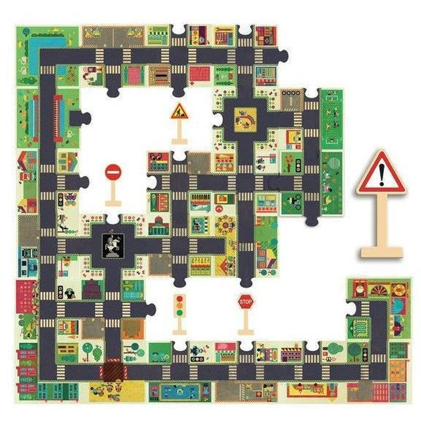 Puzzle géant - La ville - Djeco - 123 Famille