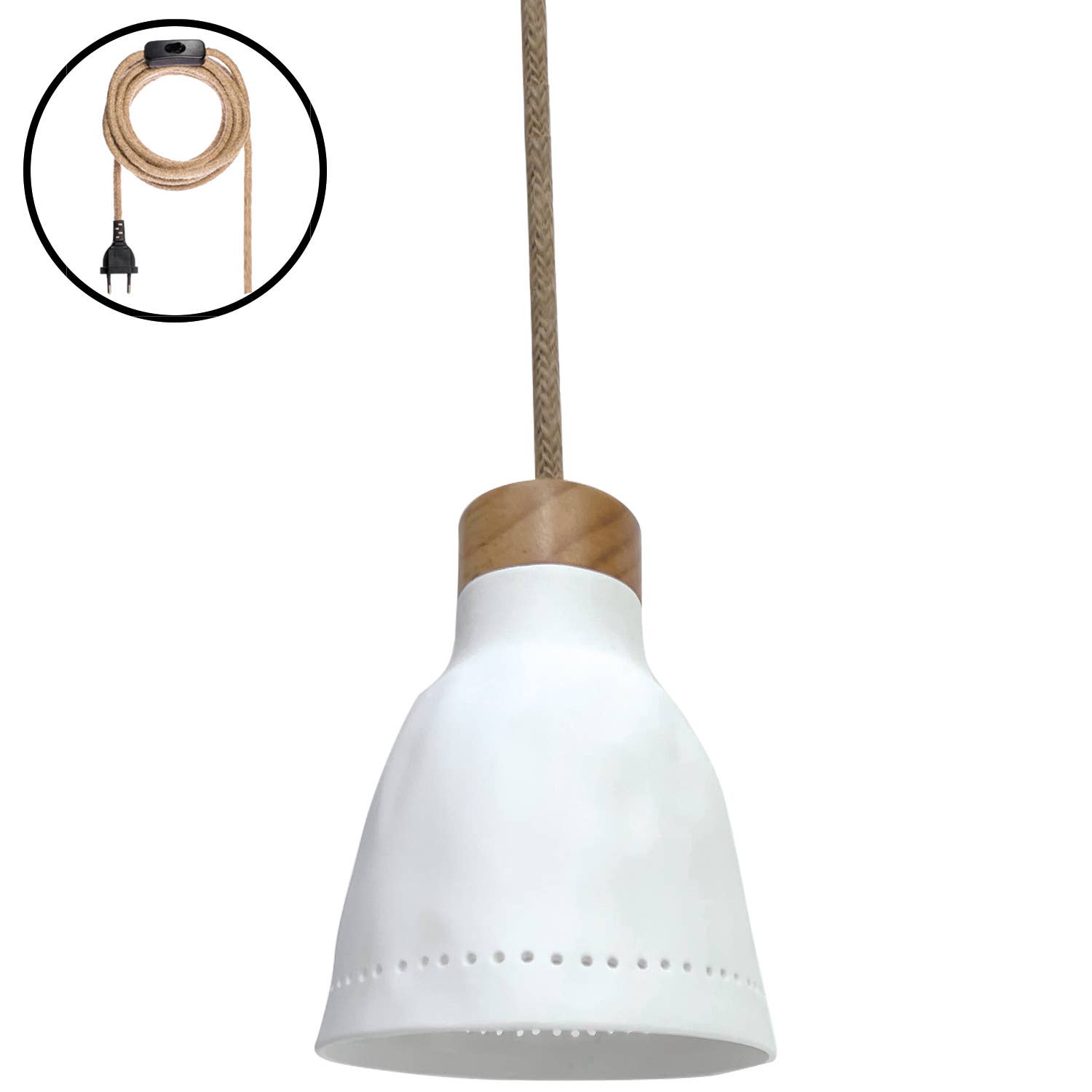 Suspension porcelaine - Cercle