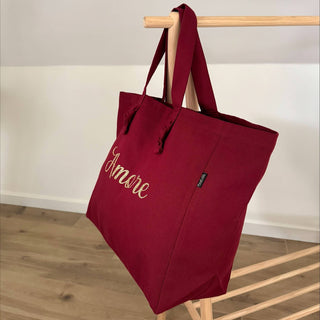 Sac cabas "Amore" bordeaux