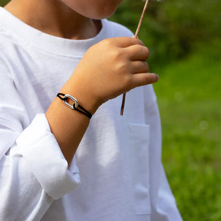 Bracelet pour enfants maillon 16 mm - Noir - Argent