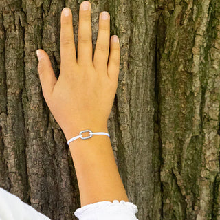 Bracelet pour enfants maillon 16mm - Bleu ciel  - Argent