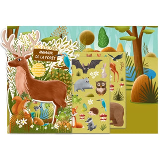 Jeu stickers + poster animaux de la foret - Carte d'art