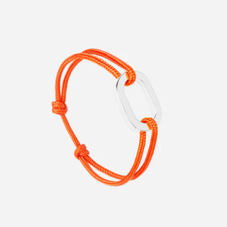 Bracelet maillon Orange Fluo 22mm - Argent