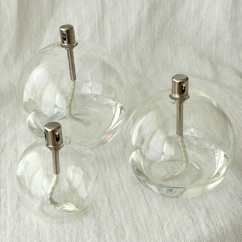 Lampe à huile en verre lisse Sphère - Bazar de Luxe I Trentotto