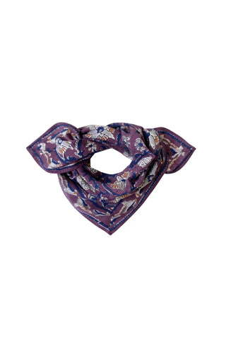 Small foulard Manika Bird - Prune