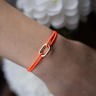 Bracelet Maillon 16mm Orange Fluo - Dorée