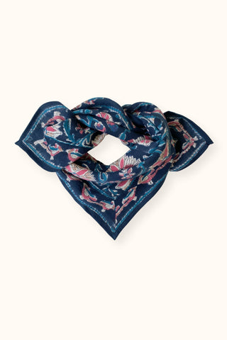 Small Foulard Manika Bird - Céleste