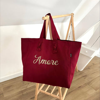 Sac cabas "Amore" bordeaux