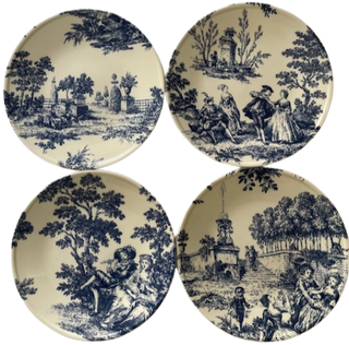 Set de 4 assiettes Toile de Jouy GM