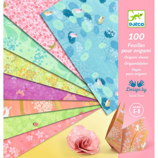 100 Feuilles pour origami "Haru" - Rose