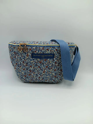 Sac banane coton Liberty bleu et marron