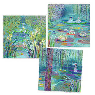 Pastels "Sur l'étang aux Nymphéas" inspiré de Claude Monet