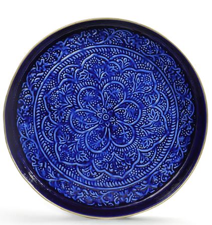 Plateau berbère bleu majorelle 45cm - Bazar de luxe