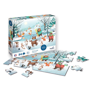 Dans la neige - Puzzle de 54 pièces