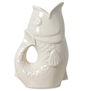 Vase carafe poisson blanc - Grand modèle