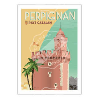 Affiche Perpignan - 30 x 40 cm - Marcel