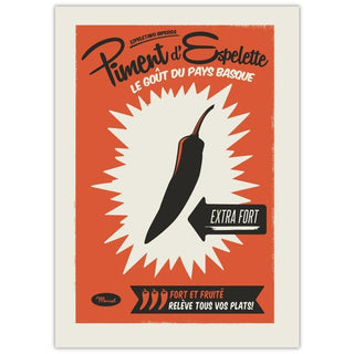 Affiche publicitaire Piment d'espelette - 30 x 40 cm - Marcel