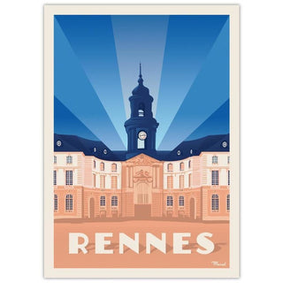 Affiche Rennes - Hôtel de ville - 30 x 40 cm - Marcel