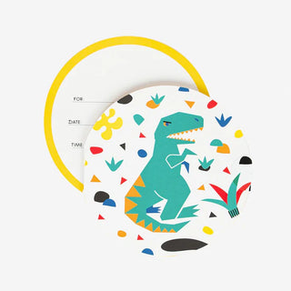 8 invitations dinosaures - My little day