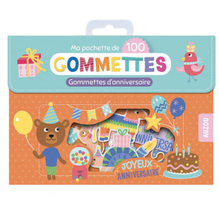 Pochette de 100 gommettes - Anniversaire - Auzou