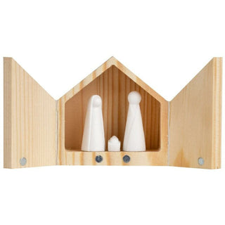 Crèche de Noël en porcelaine et bois