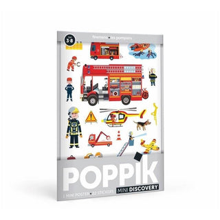 Mini poster et stickers - Les pompiers